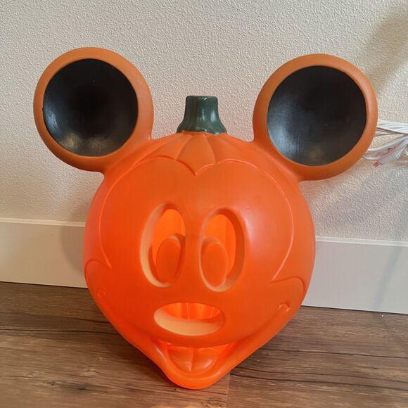 Mickey Mouse Light Up Jack O' Lantern Halloween Pumpkin Disney Blow Mold Plug-in - Picture 1 of 8